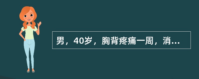 男，40岁，胸背疼痛一周，消瘦一月，CT检查如图，最可能的诊断为()<img style="width: 423px; height: 317px;" src="h