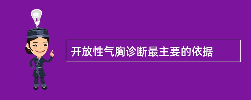 开放性气胸诊断最主要的依据