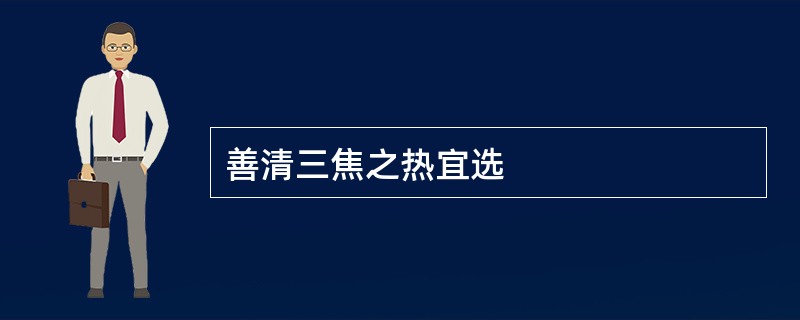 善清三焦之热宜选