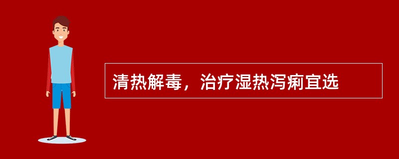 清热解毒，治疗湿热泻痢宜选