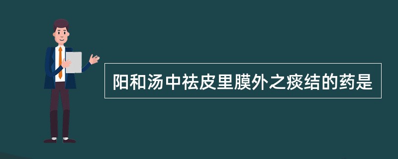 阳和汤中祛皮里膜外之痰结的药是