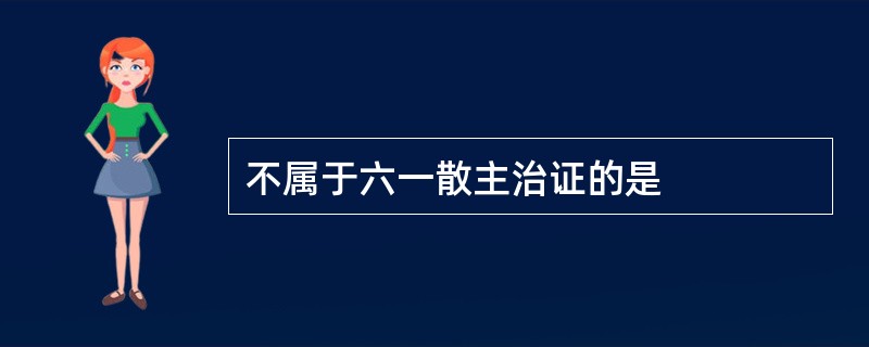 不属于六一散主治证的是