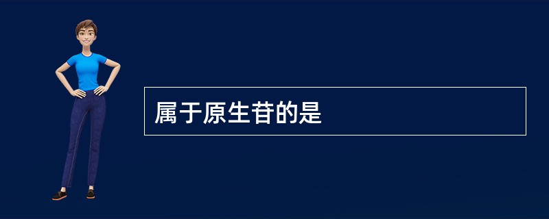 属于原生苷的是