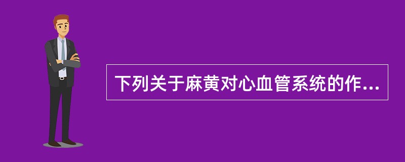 下列关于麻黄对心血管系统的作用，错误的是