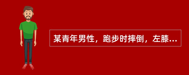 某青年男性，跑步时摔倒，左膝部着地，伤后感到左膝部剧烈疼痛，但仍然能够行走。被送往医院检查，到达医院时膝部肿胀，检查：膝关节肿胀，浮髌试验阳性，髌骨前方有空虚感。治疗方案首选