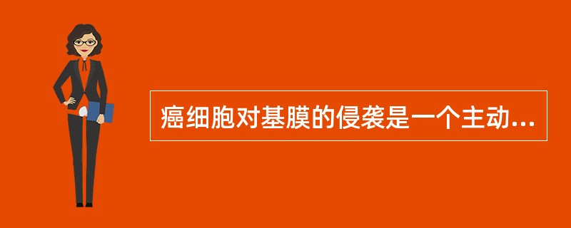 癌细胞对基膜的侵袭是一个主动过程，可分为下列哪几个步骤？（）