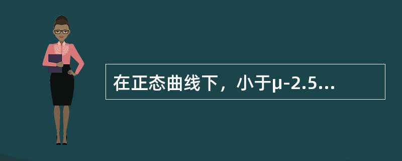 在正态曲线下，小于μ-2.58σ包含的面积为（）