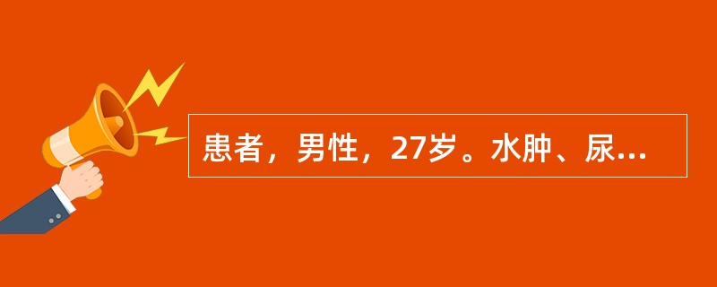 患者，男性，27岁。水肿、尿少1周。血压150／100mmHg，尿常规：尿蛋白(++++)，红细胞10～20个／HP，血尿素氮20mmol／L，肌酐410μmol／L，血红蛋白80g／L。下列检查有助