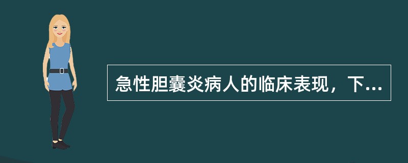 急性胆囊炎病人的临床表现，下列哪一项最少见？