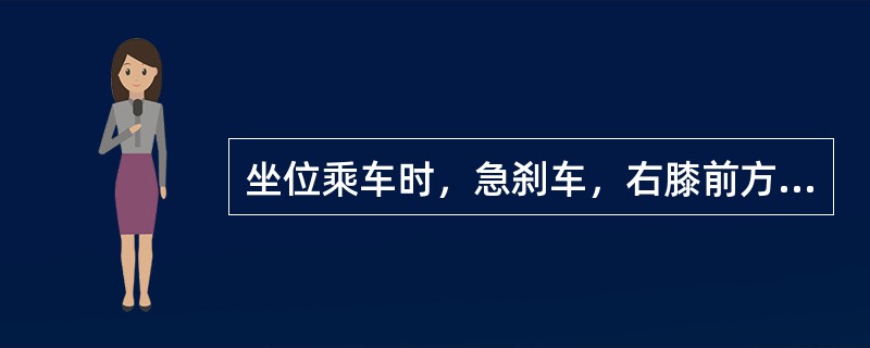 坐位乘车时，急刹车，右膝前方受到撞击，出现右髋剧痛，髋关节运动障碍，处于屈曲、内收、内旋畸形状态。应诊断为