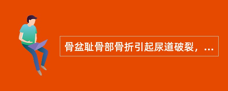 骨盆耻骨部骨折引起尿道破裂，尾骨骨折引起直肠破裂，均为