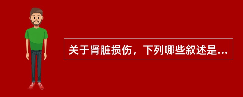 关于肾脏损伤，下列哪些叙述是正确的()