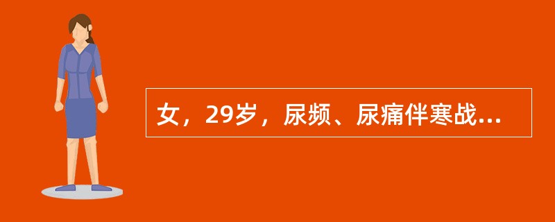 女，29岁，尿频、尿痛伴寒战高热3天。尿检：白细胞(+++)，请结合图片作出最佳诊断()<img border="0" style="width: 201px; h