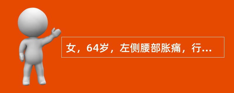 女，64岁，左侧腰部胀痛，行CT扫描，下列说法正确的是()<img border="0" style="width: 153px; height: 117px;&q