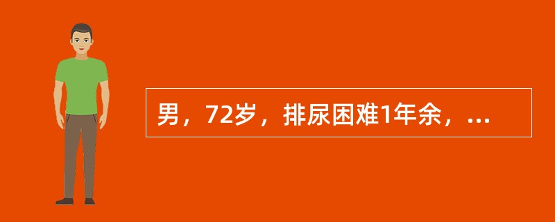 男，72岁，排尿困难1年余，无手术病史，CT扫描如图示，下列说法正确的是()<img border="0" style="width: 273px; height: