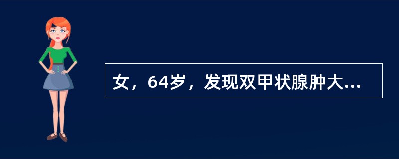 女，64岁，发现双甲状腺肿大1月余，CT如图所示，最可能诊断为()<img border="0" style="width: 142px; height: 164p