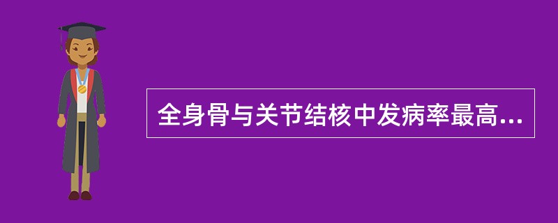 全身骨与关节结核中发病率最高的是