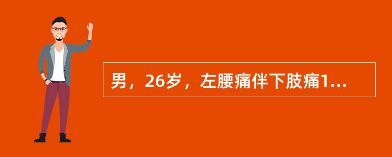 男，26岁，左腰痛伴下肢痛1个月加重5天，不伴下肢麻木、乏力，X线平片示腰椎曲度变直，轻度退行性改变。根据病史及X线检查最应该考虑的诊断是