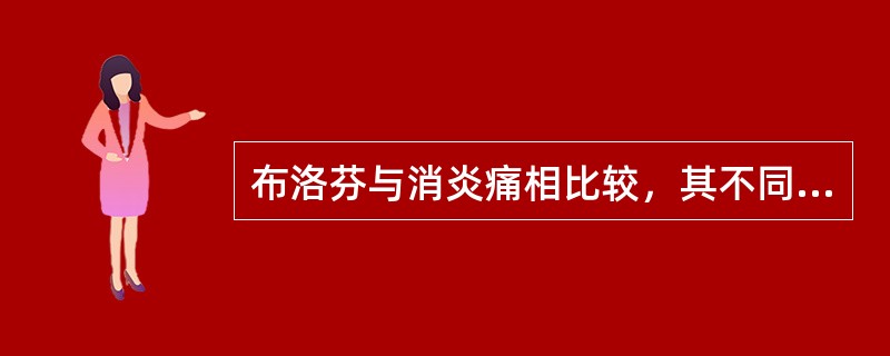 布洛芬与消炎痛相比较，其不同于消炎痛的药理作用特点是