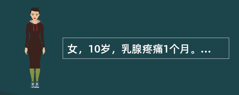 女，10岁，乳腺疼痛1个月。无月经初潮。乳腺痛综合征的特点不包括