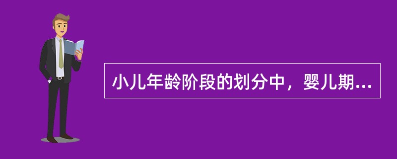 小儿年龄阶段的划分中，婴儿期是指( )