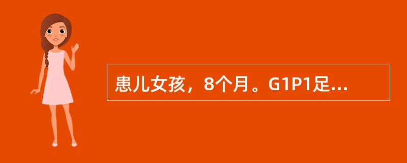 患儿女孩，8个月。G1P1足月顺产，产时无窒息，出生体重为3.5kg。生后4个月出现点头、举手、弯腰发作，伴凝视及喊叫，每天10余次，晨起明显，且成串出现。检查时还不能抬头及独坐，不认识母亲。心、肺无