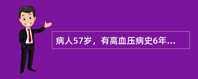 病人57岁，有高血压病史6年，与他人发生口角后突然起病，言语不清，右侧肢体无力，5分种后意识不清。查体：血压220／120mmHg，中度昏迷，瞳孔不等大，左侧5mm＞右侧2mm，左侧对光反射消失，强痛