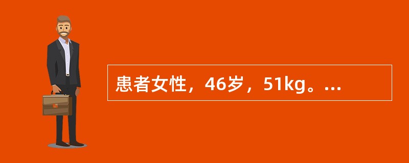 患者女性，46岁，51kg。诊断为风湿性心脏病、二尖瓣狭窄，心功能Ⅲ级，拟行二尖瓣置换术。血压120／70mmHg；心电图示房颤，心室率75次／分。一直口服维持量地高辛。术前心超检查发现二尖瓣口面积为