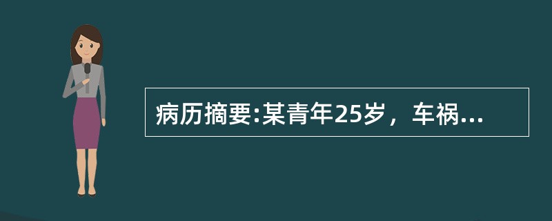 病历摘要:某青年25岁，车祸致脑外伤昏迷30分钟，清醒5小时后又转入昏迷并伴右侧瞳孔散大，左侧肢体瘫痪入院。经多项检查诊断后3小时后入手术室。入手术室时仍昏迷，呼吸10次／min，血压140／95mm