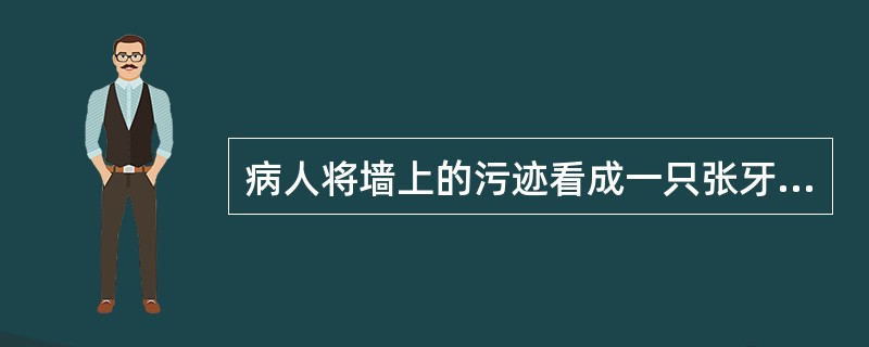 病人将墙上的污迹看成一只张牙舞爪的老虎，此现象属于