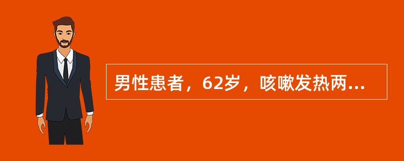 男性患者，62岁，咳嗽发热两天，痰中带血，胸片检查如图，最合理的诊断是()<img border="0" style="width: 221px; height: