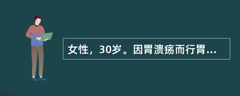 女性，30岁。因胃溃疡而行胃大部切除术，自术后次晨起患者表现腹胀，腹部有压痛。查体：面色苍白，心率122次/分，脉搏弱，血压85/70mmHg，尿量20ml/h，肠鸣音消失。该患者目前情况应考虑为何种