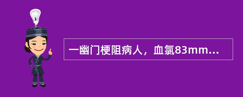 一幽门梗阻病人，血氯83mmol/L，血钾3.2mmol/L，应补给何种液体