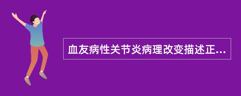 血友病性关节炎病理改变描述正确的是：