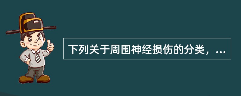 下列关于周围神经损伤的分类，哪一项是错误的()