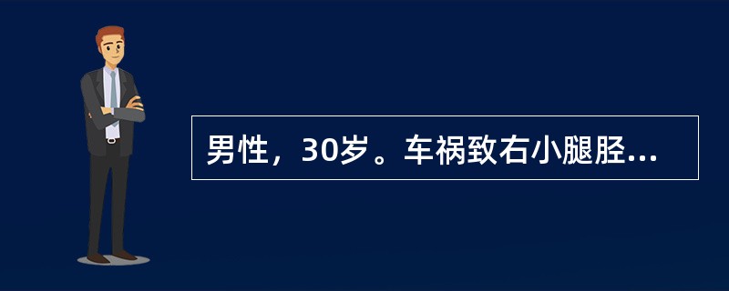 男性，30岁。车祸致右小腿胫腓骨骨折。入院行闭合复位石膏外固定，3个月后去除外固定。复查X线片见骨折已经愈合。但经4周功能锻炼，膝关节功能恢复不佳。可能的原因是