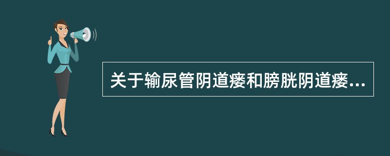 关于输尿管阴道瘘和膀胱阴道瘘的鉴别，叙述正确的有