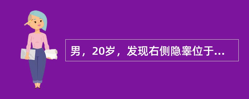 男，20岁，发现右侧隐睾位于后腹膜处。B超示睾丸明显萎缩变小，下一步的处理应