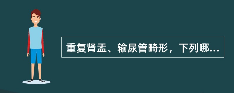 重复肾盂、输尿管畸形，下列哪种叙述不正确