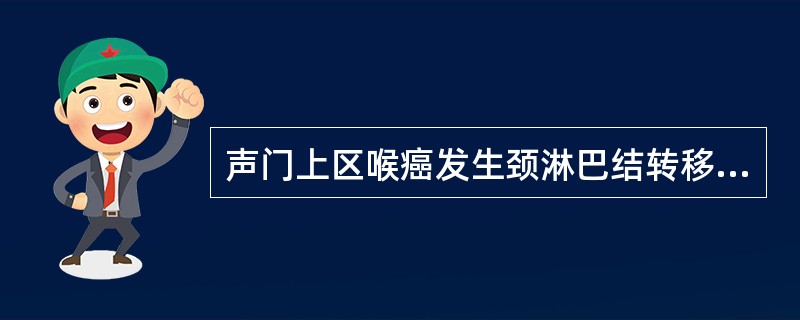 声门上区喉癌发生颈淋巴结转移的比例为()