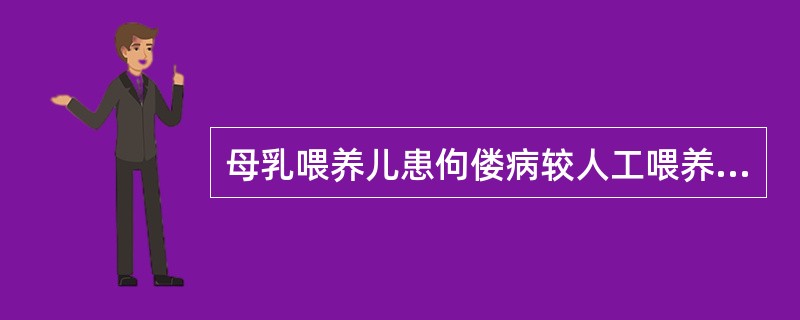 母乳喂养儿患佝偻病较人工喂养儿少的原因是因为( )