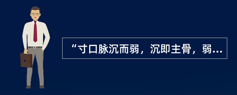 “寸口脉沉而弱，沉即主骨，弱即主筋”，其中“弱”指（）