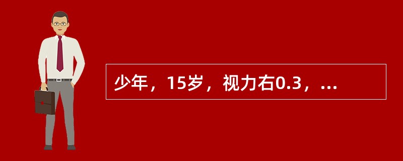 少年，15岁，视力右0.3，左0.4，检查眼部未发现异常欲进行验光检查应采取哪种方法？（）。