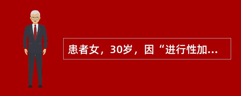 患者女，30岁，因“进行性加重性痛经5年”来诊。妇科查体：子宫均匀性增大，质硬并有压痛，左侧附件区可触及囊性包块，直径约4cm，右侧附件未触及包块。根据临床表现和声像图特征，该患者诊断为子宫肌腺症。不