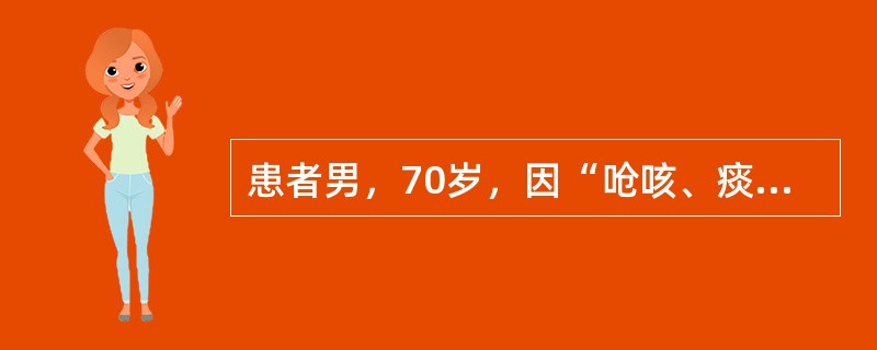 患者男，70岁，因“呛咳、痰中带血1个月余”来诊。患者吸烟史30余年。超声：肺组织局部呈楔形低回声，其尖端可见结节样更低回声，边界清晰。最可能的诊断是（）