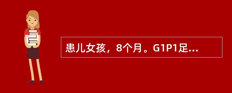 患儿女孩，8个月。G1P1足月顺产，产时无窒息，出生体重为3.5kg。生后4个月出现点头、举手、弯腰发作，伴凝视及喊叫，每天10余次，晨起明显，且成串出现。检查时还不能抬头及独坐，不认识母亲。心、肺无