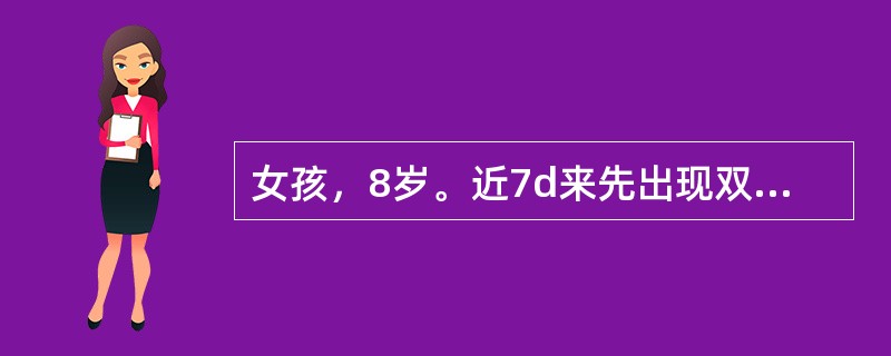 女孩，8岁。近7d来先出现双下肢无力，后出现双上肢无力，双下肢发麻。检查：脑神经无异常，心、肺无异常，呼吸每分钟30次，双上肢肌力Ⅳ级，双下肢肌力Ⅲ级，张力低下，膝腱反射消失，巴氏征阴性，双下肢痛觉、