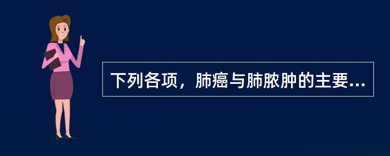 下列各项，肺癌与肺脓肿的主要鉴别是