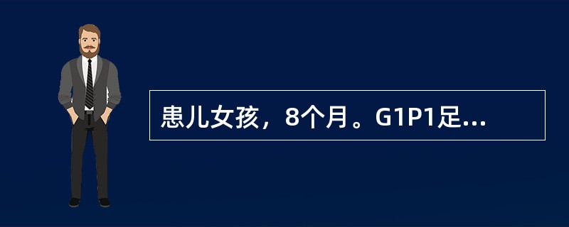 患儿女孩，8个月。G1P1足月顺产，产时无窒息，出生体重为3.5kg。生后4个月出现点头、举手、弯腰发作，伴凝视及喊叫，每天10余次，晨起明显，且成串出现。检查时还不能抬头及独坐，不认识母亲。心、肺无