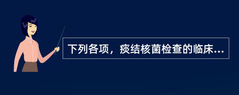 下列各项，痰结核菌检查的临床意义是